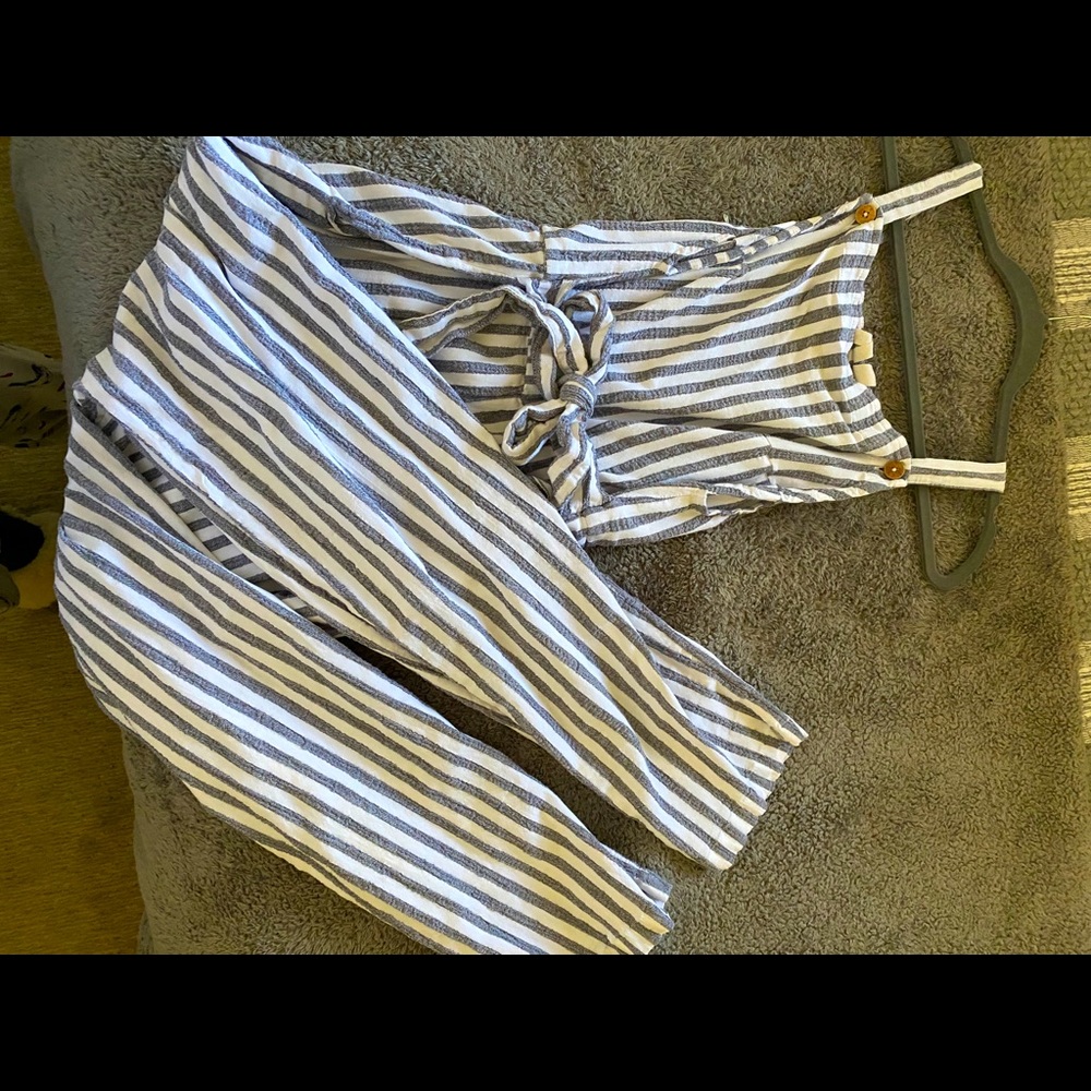 Billabong pinstriped jumpsuit